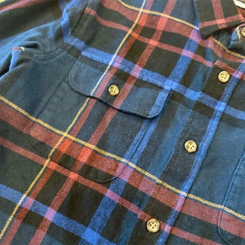 Old Navy Boys Plaid Button-Up Shirt Multicolor Long Sleeve Size L (10-12)